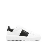 Witte leren platte schoenen met geheugenschuim Hogan , White , Heren