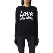 Zwarte wollen trui met merkontwerp Love Moschino , Black , Dames