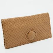 Pre-owned Leather clutches Bottega Veneta Vintage , Beige , Dames