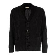 Heren V-hals Cardigan Sweater Cashmere Company , Black , Heren