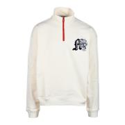 Katoenen Sweatshirt Msgm , White , Heren