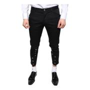 Zwarte Katoenen Logo Broek Dolce & Gabbana , Black , Heren