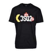 Katoenen T-shirt Dsquared2 , Black , Heren