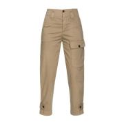 Bruine Katoenen Stretch Utility Broek Pinko , Brown , Dames