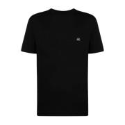 Zwarte Katoenen T-shirt met Logo C.p. Company , Black , Heren