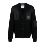 Stijlvolle Zwarte Heren Cardigan Moschino , Black , Heren