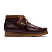 Burgundy Leather Wallabee Hiker Boot Clarks , Red , Heren