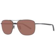 Gunmetal Aviator Zonnebril Gepolariseerd Bruin Serengeti , Gray , Here...