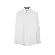 Witte Katoenen Check Kraag Sherwood Overhemd Burberry , White , Heren