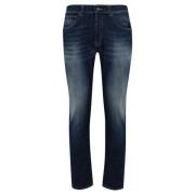 Blauwe Slim Fit Broek Dondup , Blue , Heren