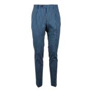 Linnen Stretch Broek Berwich , Blue , Heren