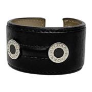 Pre-owned Leather bracelets Bvlgari Vintage , Black , Dames