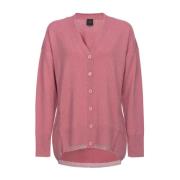 Kasjmier V-hals trui met knoopsluiting Pinko , Pink , Dames