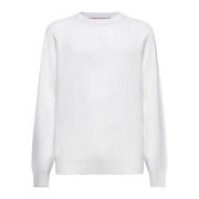 Witte Cashmere Crewneck Sweater Brunello Cucinelli , White , Heren