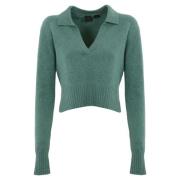 Groene Kasjmiertrui met V-hals Pinko , Green , Dames