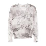 Sterrenprint Ronde Hals Trui Twinset , Gray , Dames