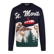 Kerst Jacquard Wollen Trui MC2 Saint Barth , Multicolor , Heren