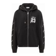 Iconische Logo Zip Hoodie Off White , Black , Heren