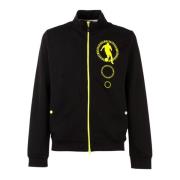 Heren Zip-Up Sweatshirt met Zakken Bikkembergs , Black , Heren