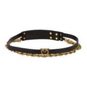 Leren Riem 100% Pelle Pinko , Black , Dames