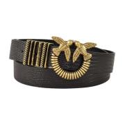 Leren Riem met Modelnaam Pinko , Black , Dames