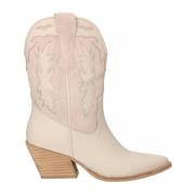 Westerse off-white leren laarzen La Strada , White , Dames