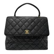 Pre-owned Leather chanel-bags Chanel Vintage , Black , Dames