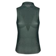 Groene Tule Top met Strass Pinko , Green , Dames