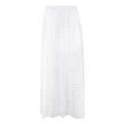 Katoenen Casual Broek Nude , White , Dames