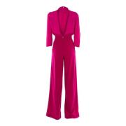 Lange Jumpsuit met Wijde Achterhalslijn Patrizia Pepe , Pink , Dames