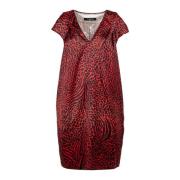 Korte jurk met V-hals Manila Grace , Red , Dames