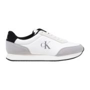 Suede Leren Herenschoenen Collectie Calvin Klein Jeans , White , Heren