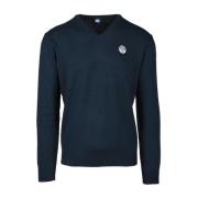 Stijlvolle V-hals gebreide kleding voor mannen North Sails , Blue , He...