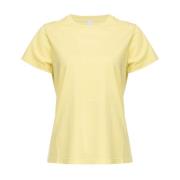 Katoenen Jersey Mini Logo T-shirts Pinko , Yellow , Dames