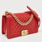 Pre-owned Leather chanel-bags Chanel Vintage , Red , Dames