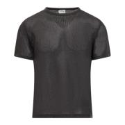 Ademende Mesh T-shirt voor Mannen Courrèges , Black , Heren