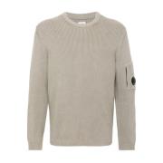 Zand Sweater met Lens Detail C.p. Company , Gray , Heren