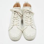 Pre-owned Leather sneakers Christian Louboutin Pre-owned , White , Her...