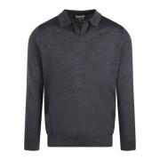 Merino Wol V-hals Trui Fw24 MC2 Saint Barth , Gray , Heren