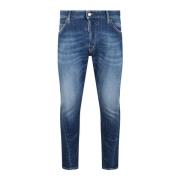 Skinny Fit Twist Jeans met Ripped Detail Dsquared2 , Blue , Heren