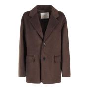 Luxe Cashmere Jas Dunst , Brown , Dames