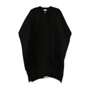 Zwarte Oversized Wollen Jas met Afneembare Sjaal TotêMe , Black , Dame...