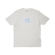 Wit T-shirt met Verf Logo C.p. Company , White , Heren