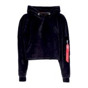 Zwarte hoodie met verstelbare capuchon en ritssluiting Alpha Industrie...