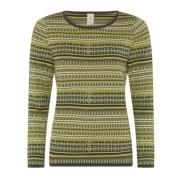 Mini Jaquard Pullover Blouse Oasis Skovhuus , Green , Dames