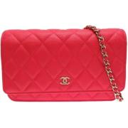 Pre-owned Leather chanel-bags Chanel Vintage , Red , Dames