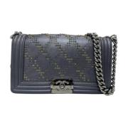 Pre-owned Leather chanel-bags Chanel Vintage , Gray , Dames