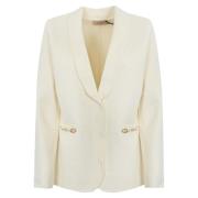 Gebreide Jersey Blazer met Klemmen Twinset , Beige , Dames