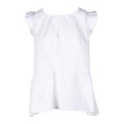 Katoenmix Blouse Think! , White , Dames