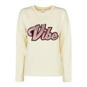 Dames Sweatshirt met Studs Details Sun68 , Beige , Dames